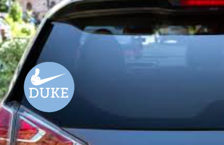 North Carolina – Up Yours Duke – 4" Vinyl Decal Car Window Laptop Cooler Cart