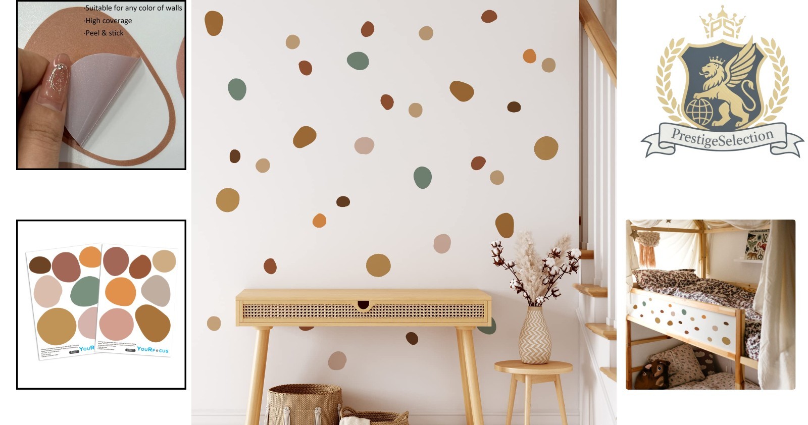 84 PCS Removable Boho Wall Stickers – Cute Decor for Playroom & Nursery