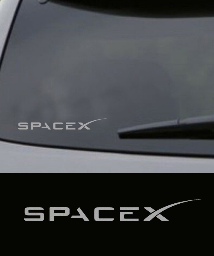 SpaceX LOGO VINYL DECAL STICKER WINDOW LAPTOP CAR TRUCK METALLIC SILVER