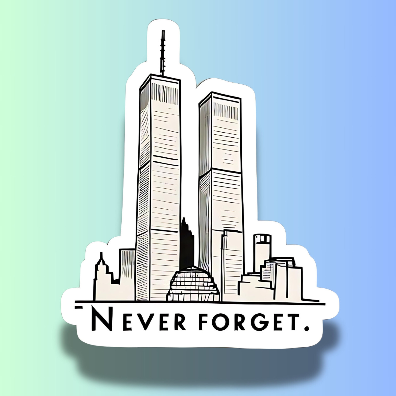 Never Forget WTC 9-11-01 NYC 3" Vinyl Sticker