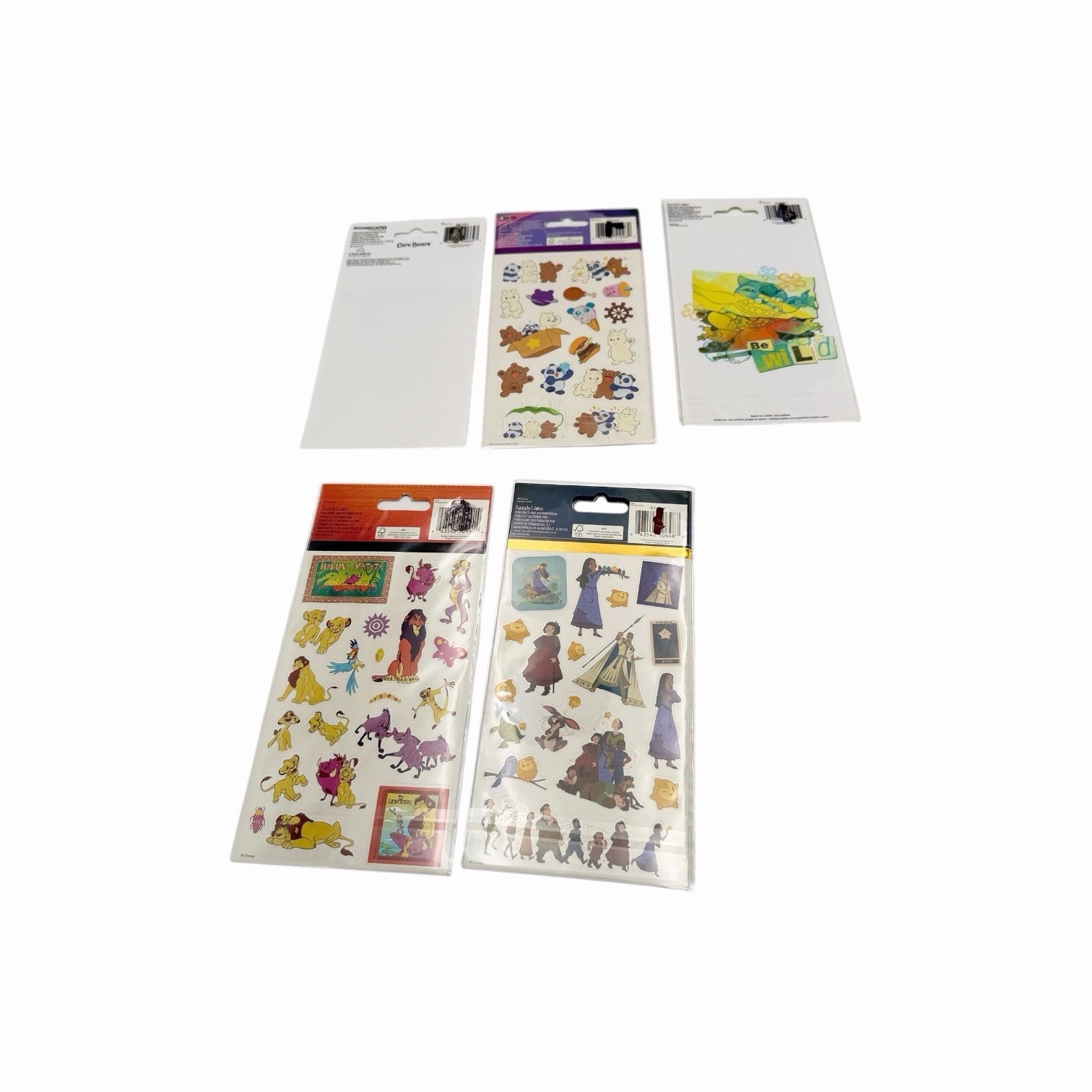 SandyLion RoomScapes Sticker & Decal Lot Care Bears Stitch Lion King Wish 5 Pack