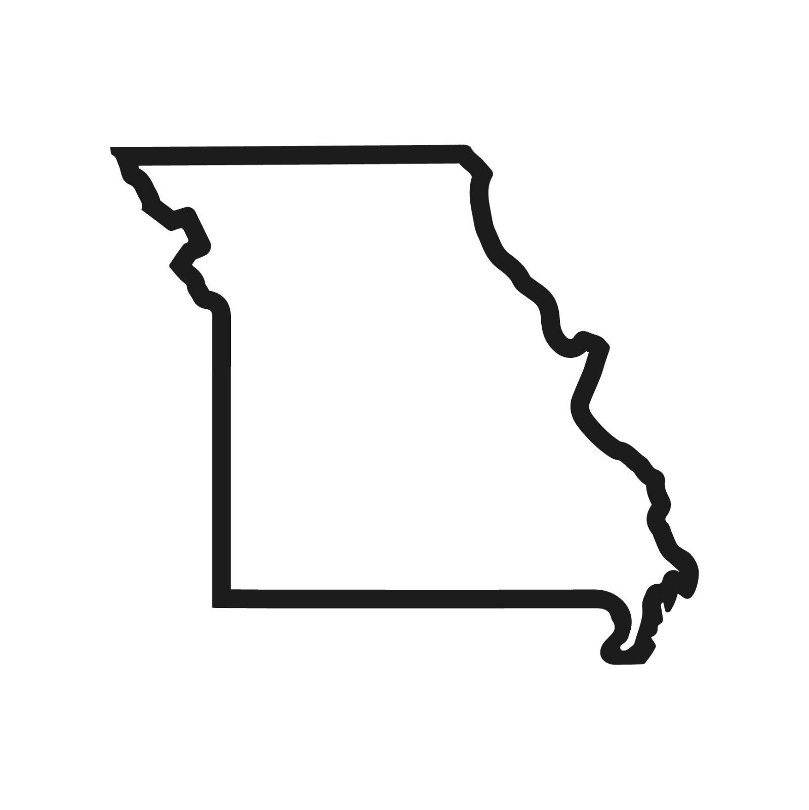 Missouri Outline Vinyl Decal Hallow State Line shape sticker