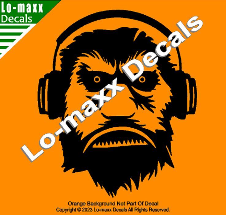 Bigfoot With Headphones Custom Graphic Design Original Die Cut Vinyl Decal