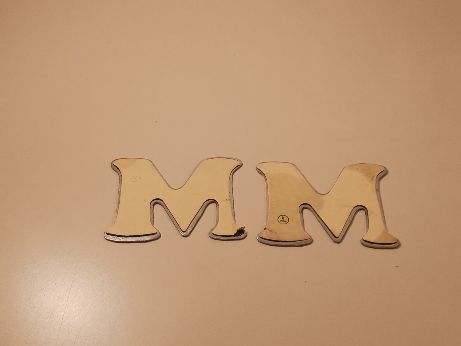 "M" Crome Letter 2X Acrylic Mirror Decal Peel & Stick Shatterproof Wall Decor