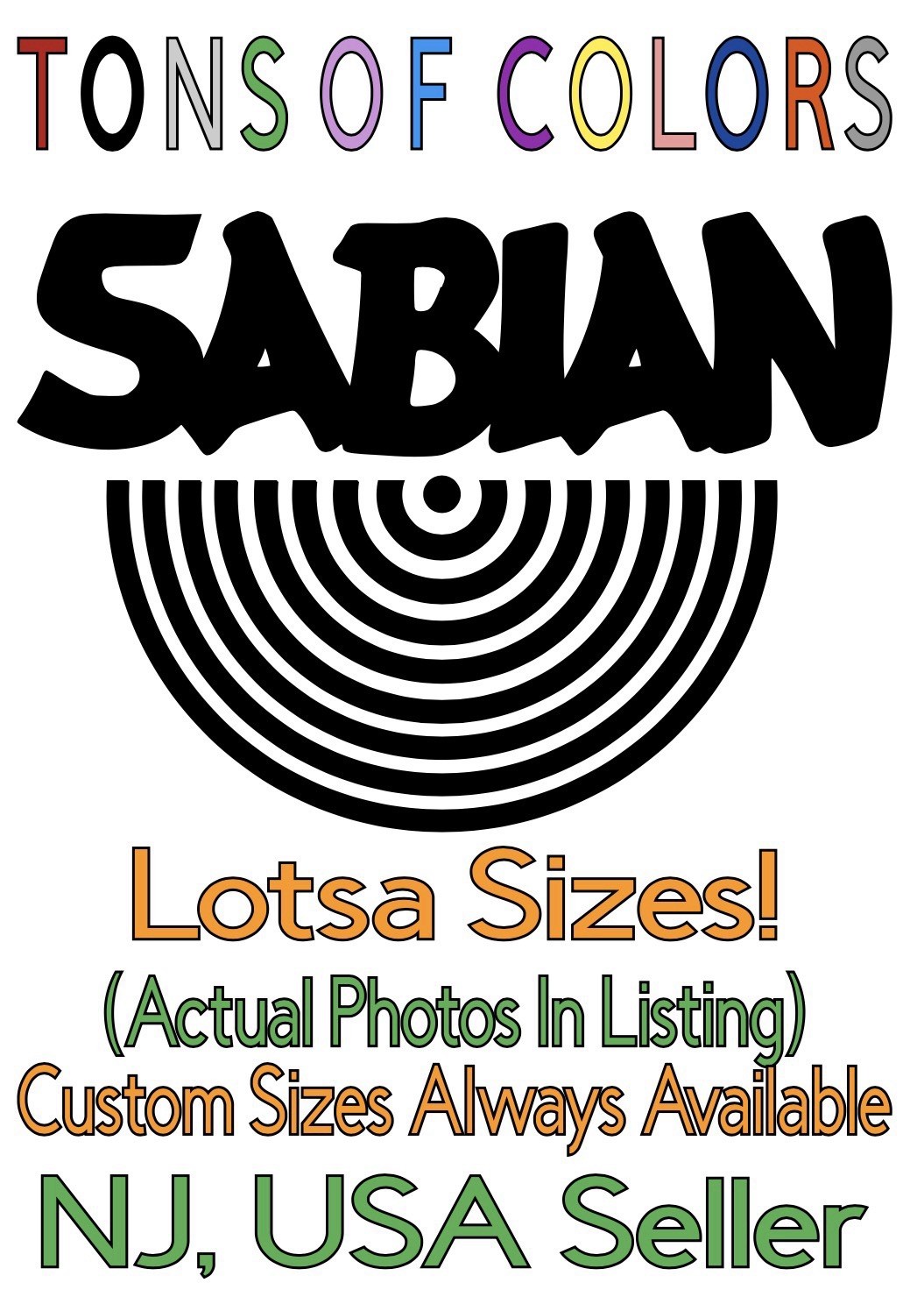 Sabian Cymbals Logo Die Cut Vinyl Decal FREE Decal Offer Inside!