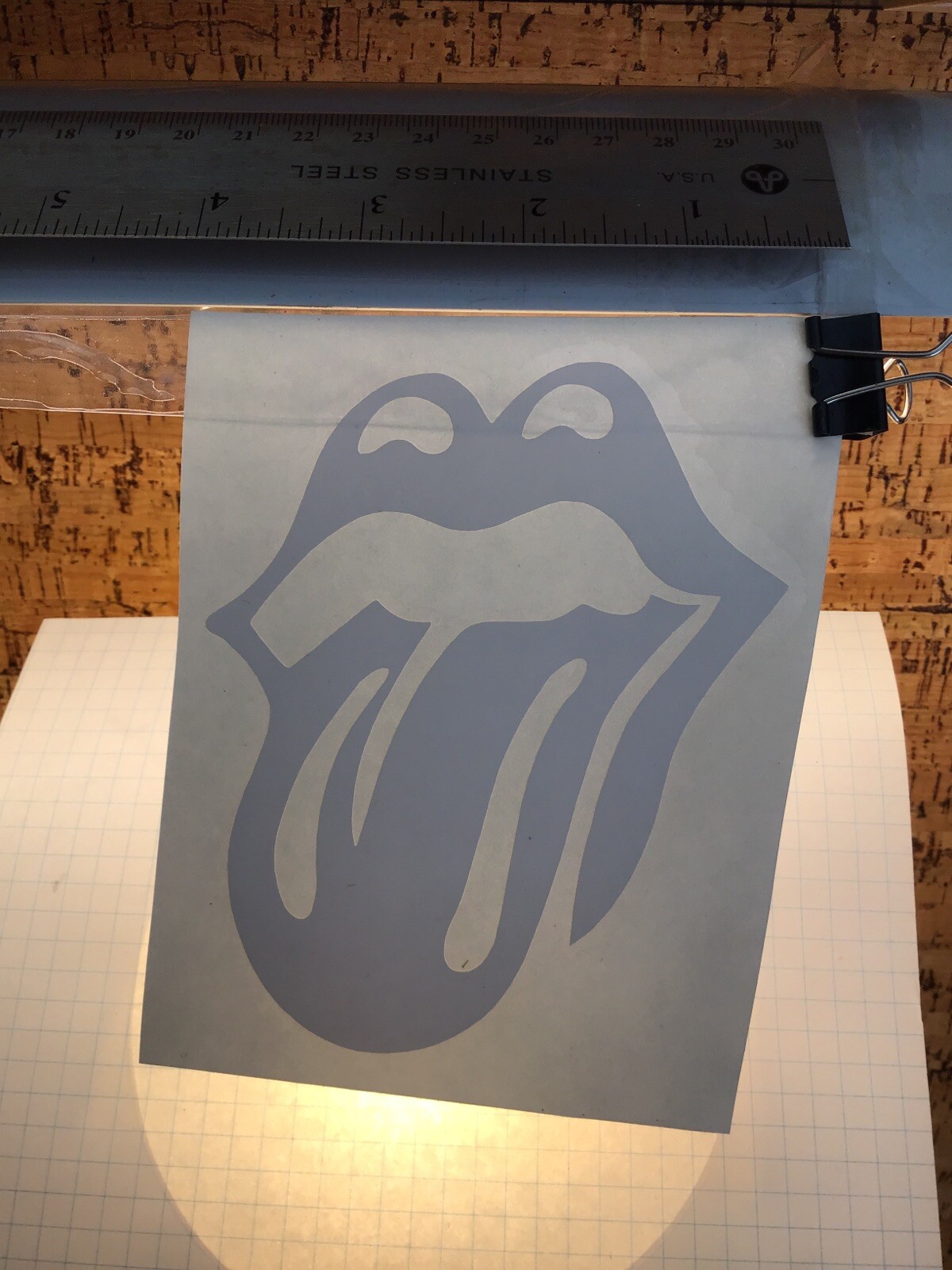 Rolling Stones Tongue Logo Big – WHITE – Vinyl Sticker Decal – MM4.3.1070