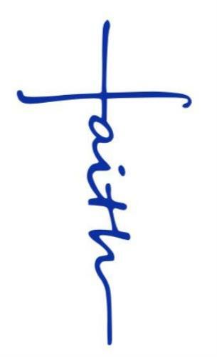 Faith Cross Writing -Decal Logo Sticker