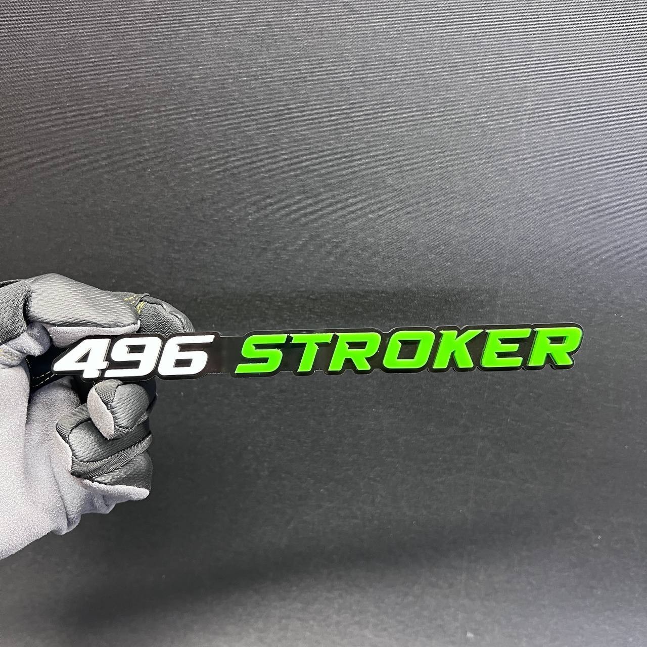 1X 496 stroker Custom 3D Car Fender Emblem Acrylic Badge Gray / YELLOW / black