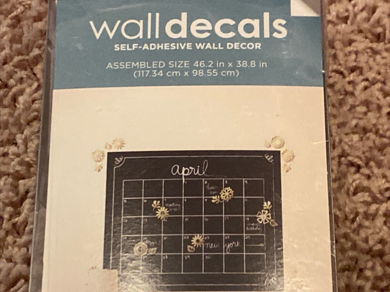 DCWV Self Adhesive Wall Decals Calendar Gold Foiled Elements Wall Decor Craft