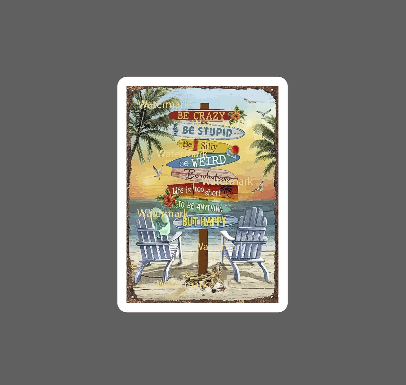 Beach Sticker Be Happy Life Ocean Sand NEW – Buy Any 4 For $1.75 EACH Storewide!