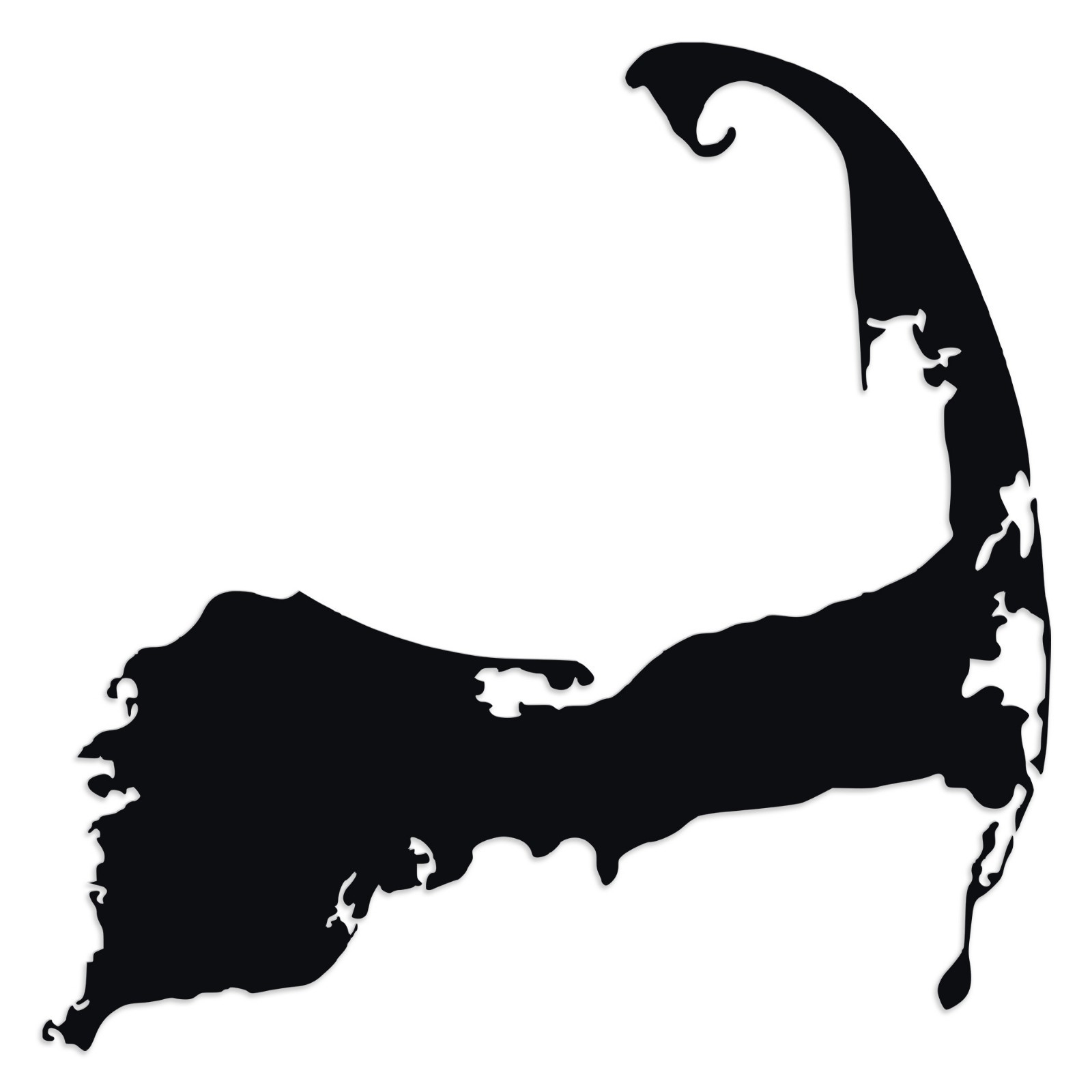 Cape Cod Outline Vinyl Decal – Massachusetts Map – New England Car Window Art
