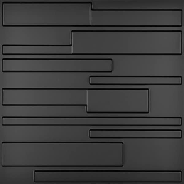 Transform Your Space with 12 Carbon Black 3D Wall Panels, 19.7 x 19.7 Inches
