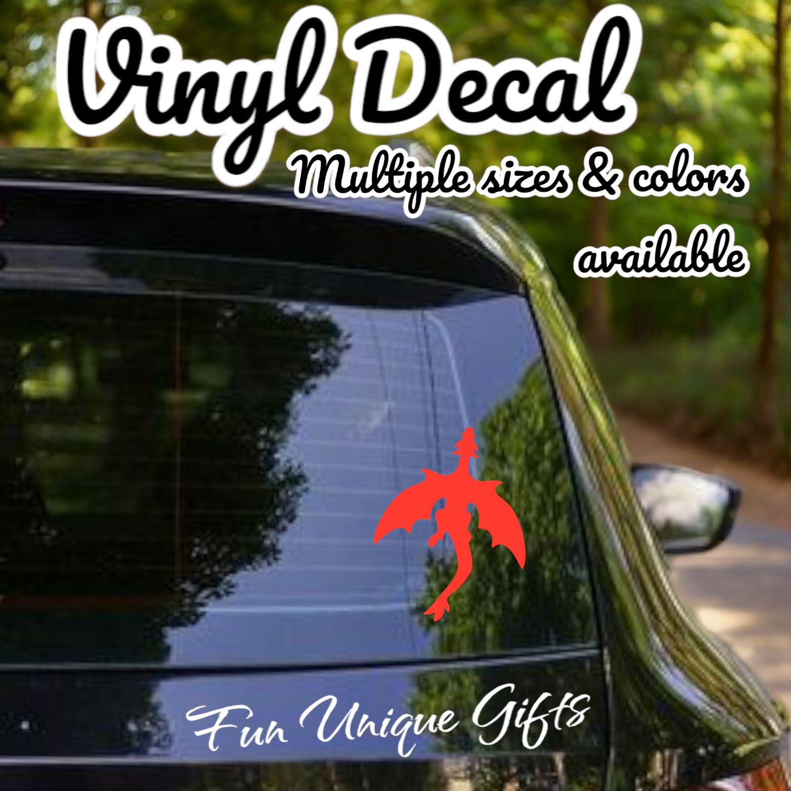 Flying Dragon Vinyl Decal Sticker -Multiple Colors & Sizes- FREE SHIPPING