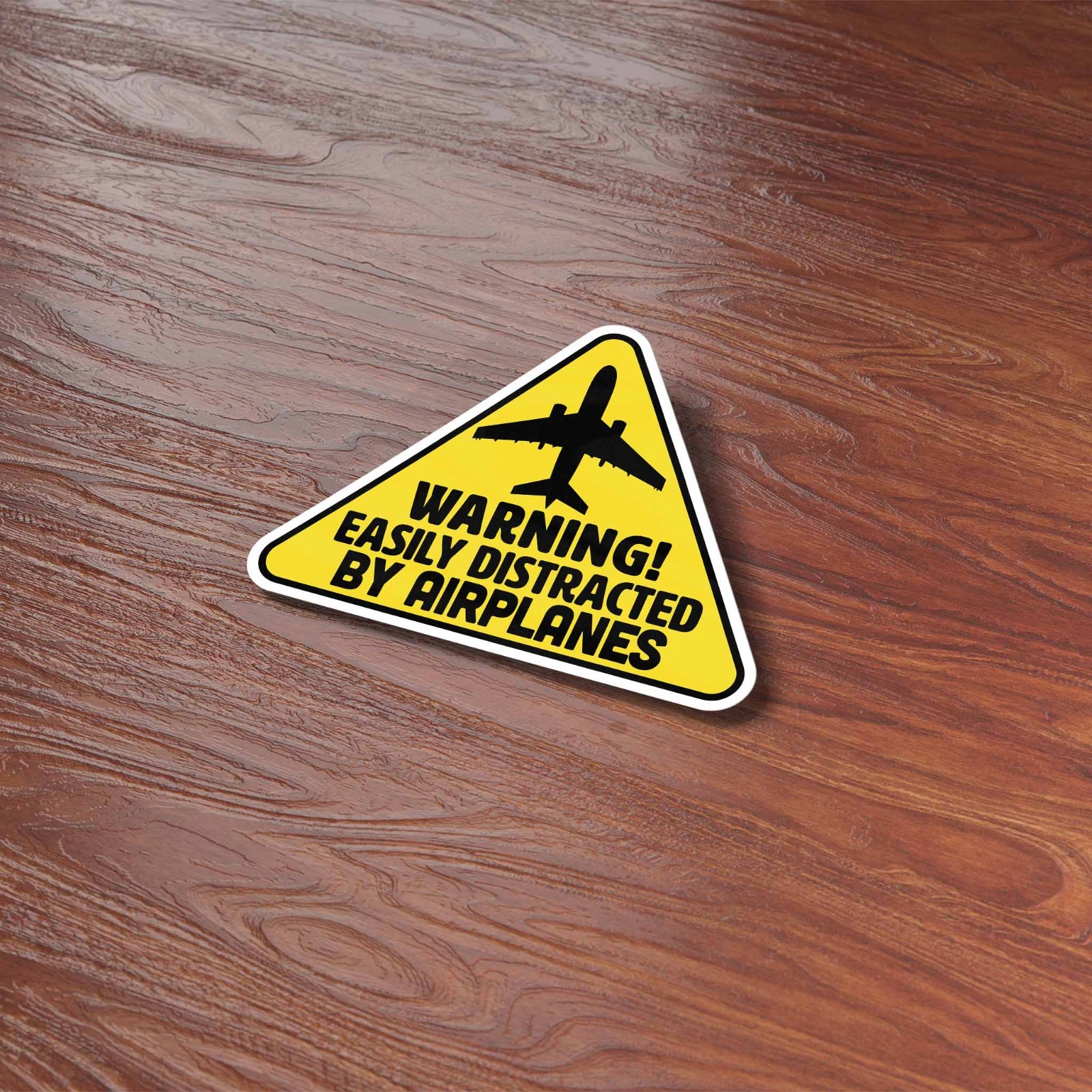 Easily Distracted by Airplanes Sticker – Funny Pilot Decal for Laptop