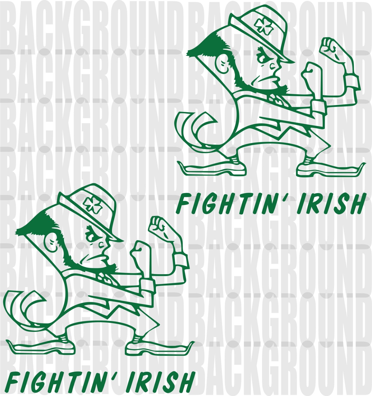2 University of Notre Dame Leprechaun Cornhole Decals LARGE 11×10.5" Stickers