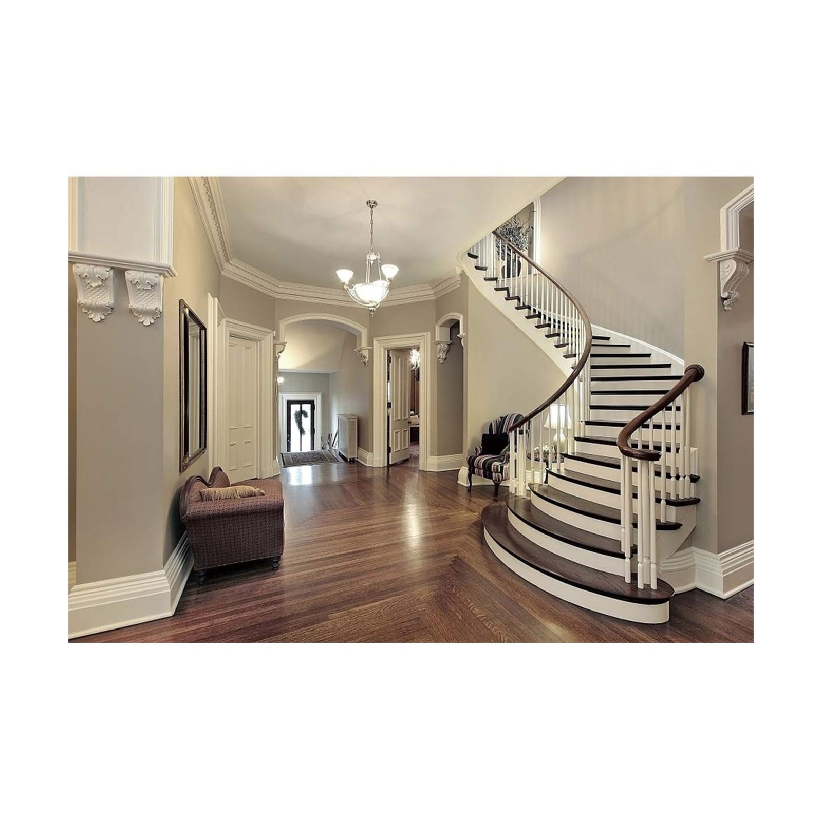 Leyiyi 20x10ft Living Room Photograpphy Backdrop Interior Sofa Stairway Stair…