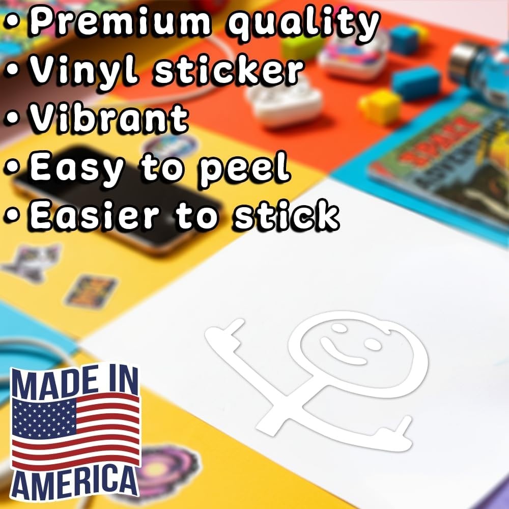 Funny Stick Figure Middle Finger Vinyl Decal Car Window or Laptop 4.5" x 4.2"
