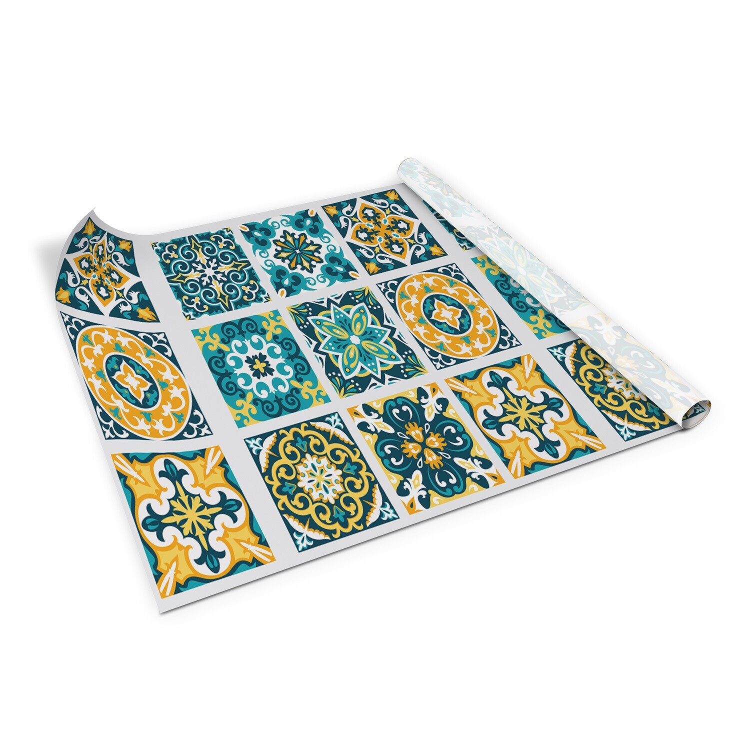 Sticky Back Plastic Self Adhesive Film Wrap Sticker Potrugal tile pattern 100×50