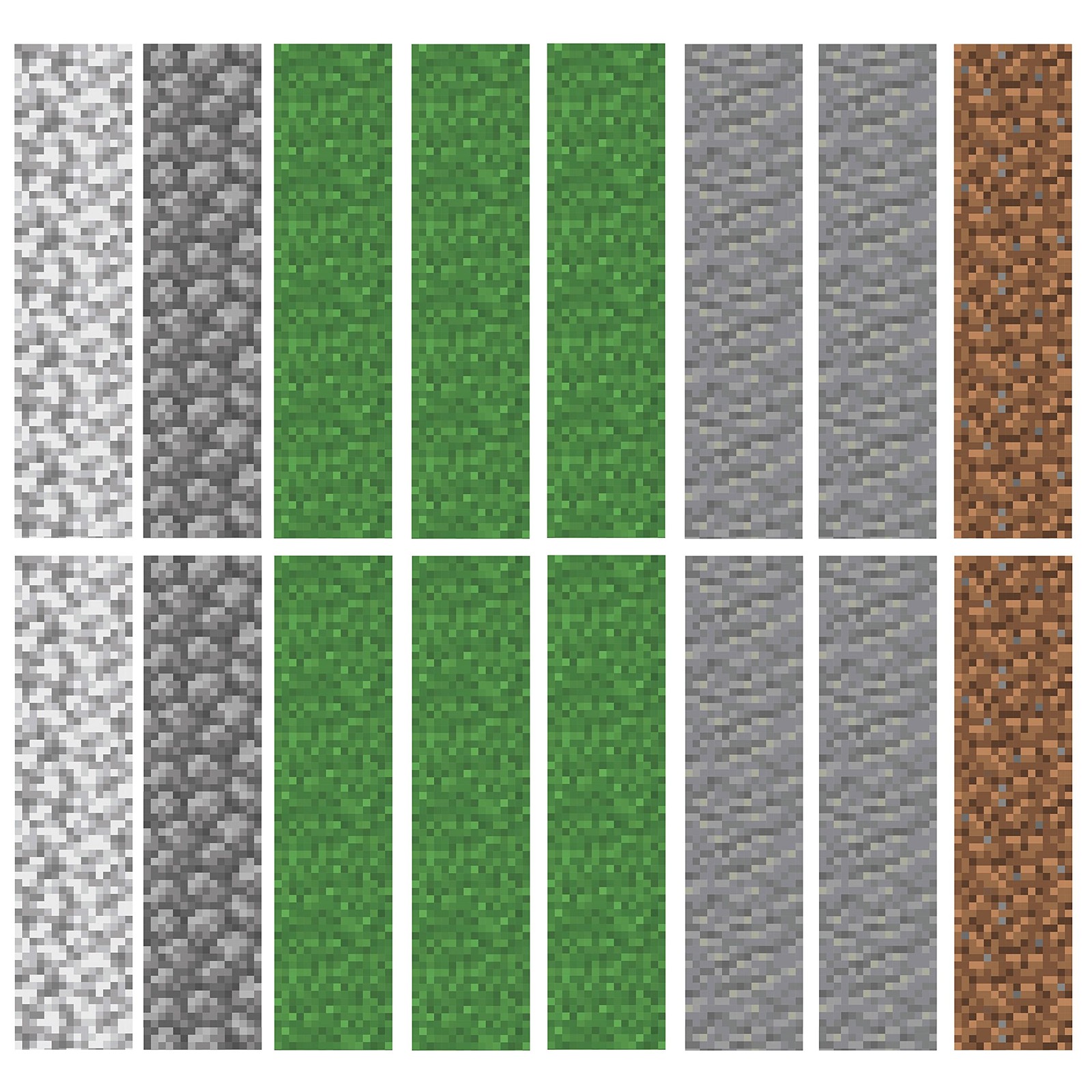 Minecraft Block Strips Peel and Stick Wall Decals, 16 Decal Set, Vinyl, Green…