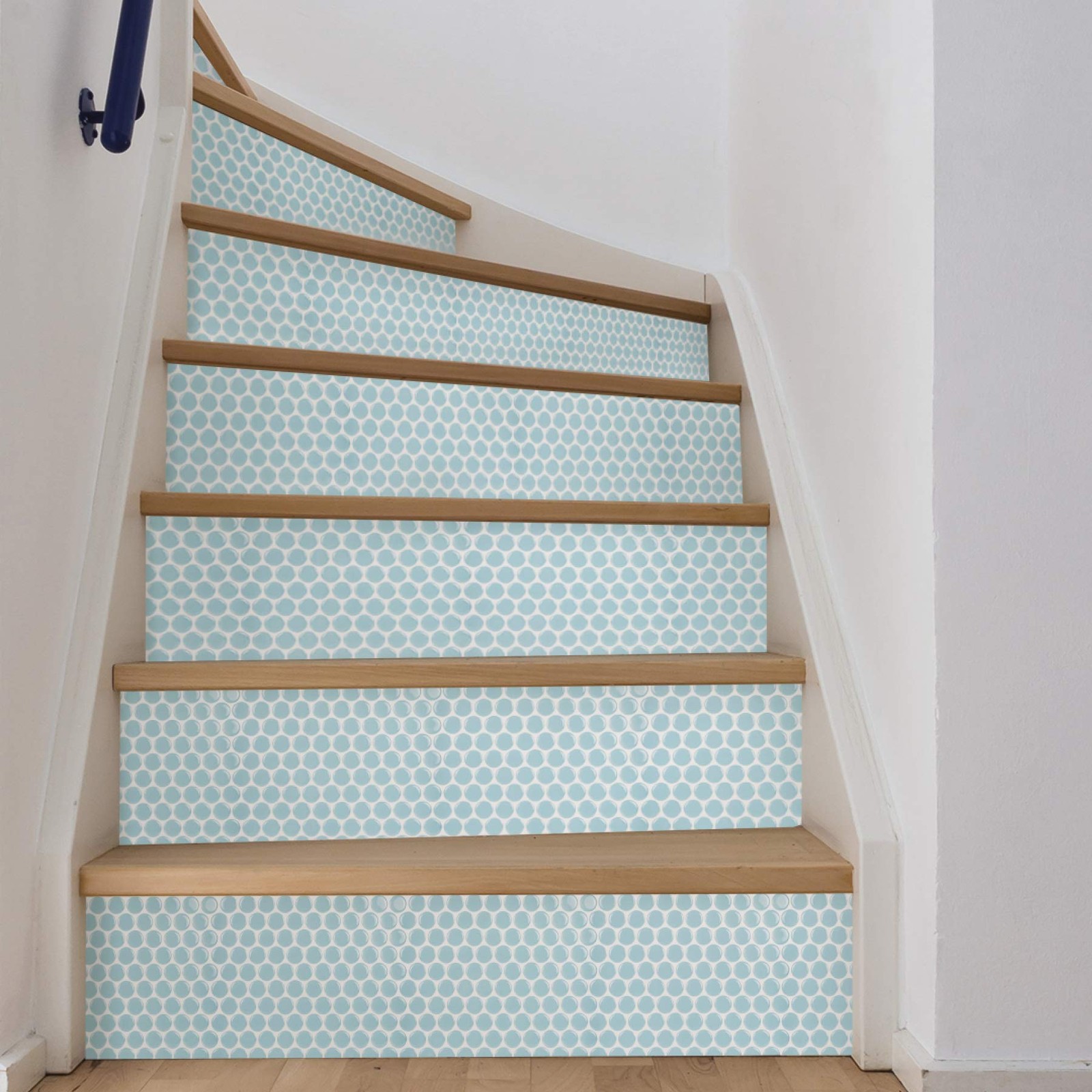 InHome NH2959 Penny Tile Peel & Stick Backsplash Tiles, Blue