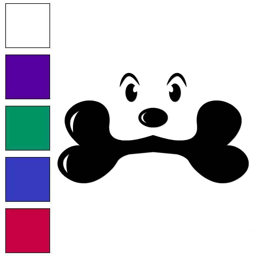 Dog Puppy With Bone, Vinyl Decal Sticker, Multiple Colors & Sizes #6877