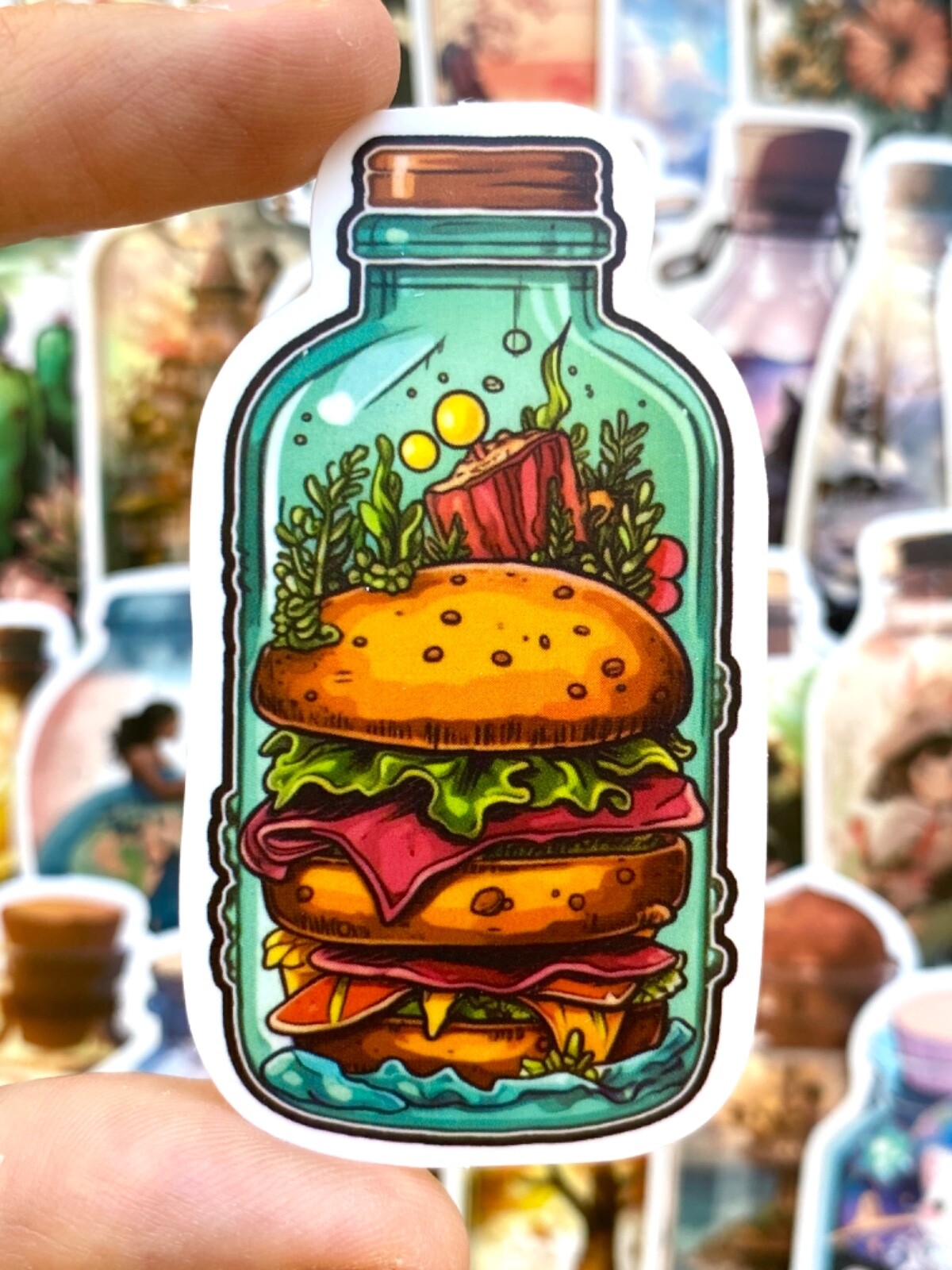 5-50 pcs Bottle Stickers, Aesthetic Laptop Phone Kindle Skateboard Car Decals