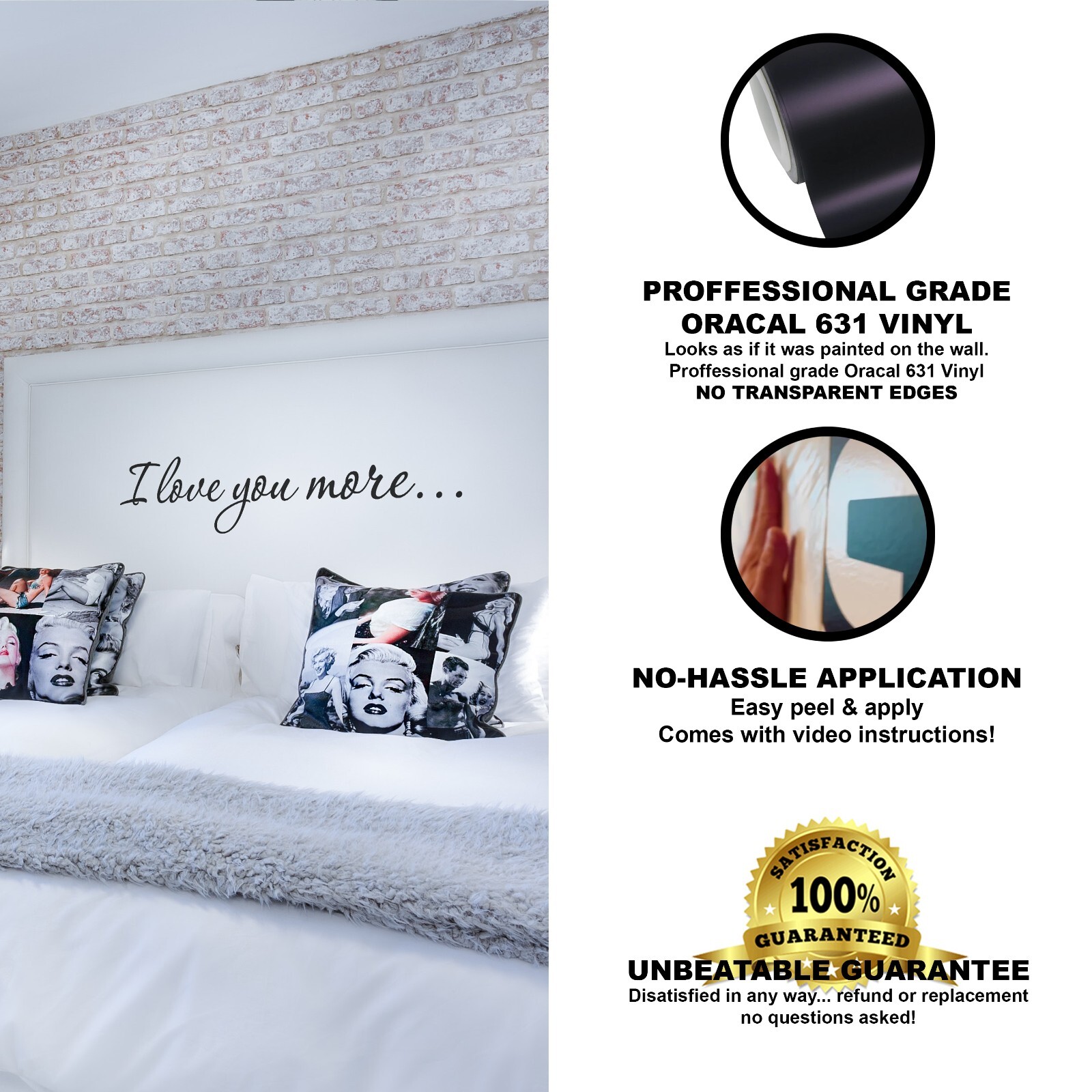 I love you more wall decal love quote sticker for bedroom bathroom 22×5 inches
