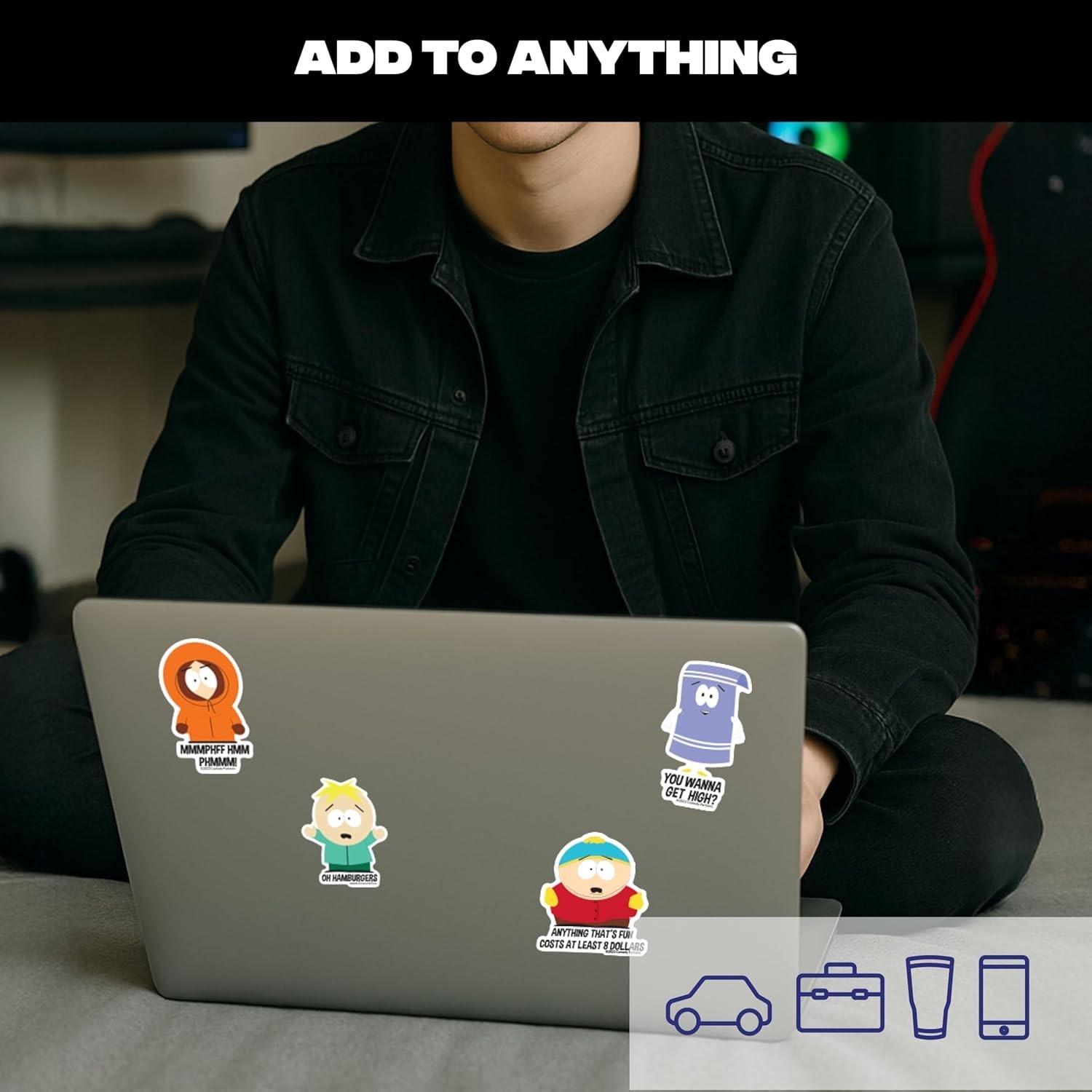 Licensed South Park Vinyl Decals – Set of 12 Waterproof Stickers for Fans
