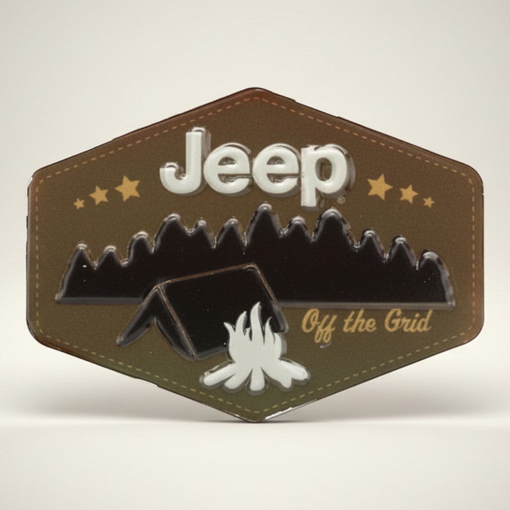 Jeep Camping Embossed Metal Magnet