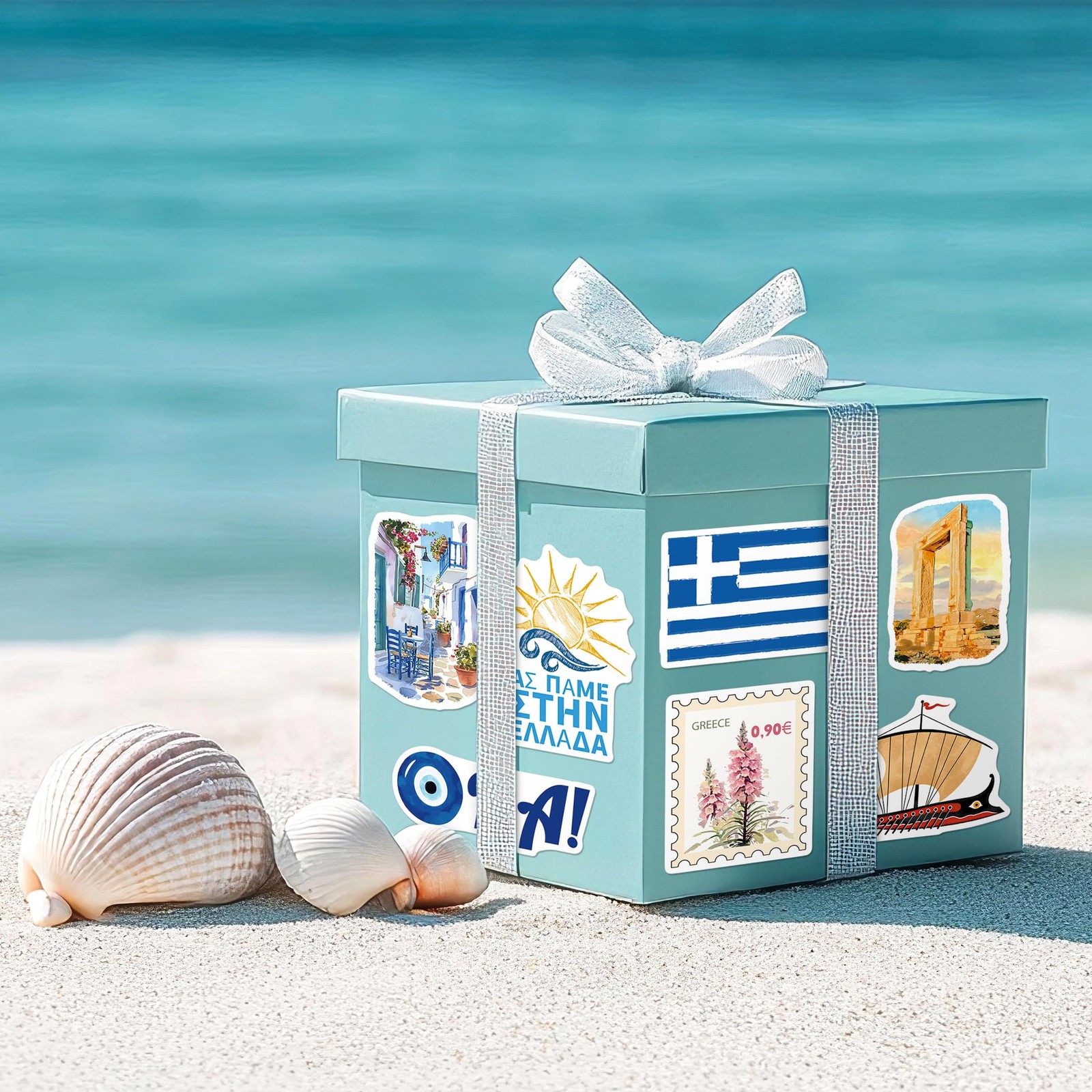 YTSQLER 200 PCS Greece Stickers, Travel Souvenirs Stickers Colorful