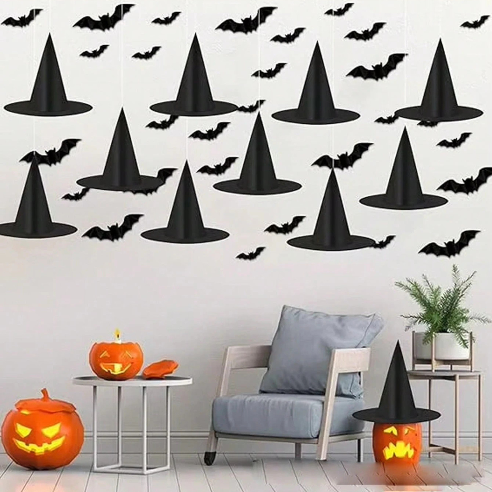 3D Bat Stickers 4 Sizes DIY Wall Halloween Decor Scary Bats For Haunted Home New