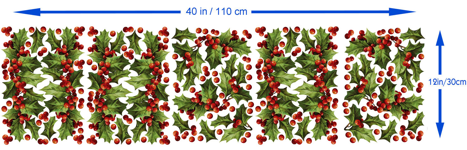 Vinyl Wall Stickers/VINTAGE CHRISTMAS MISTLETOE/Waterproof, Outdoor, Wall-Safe