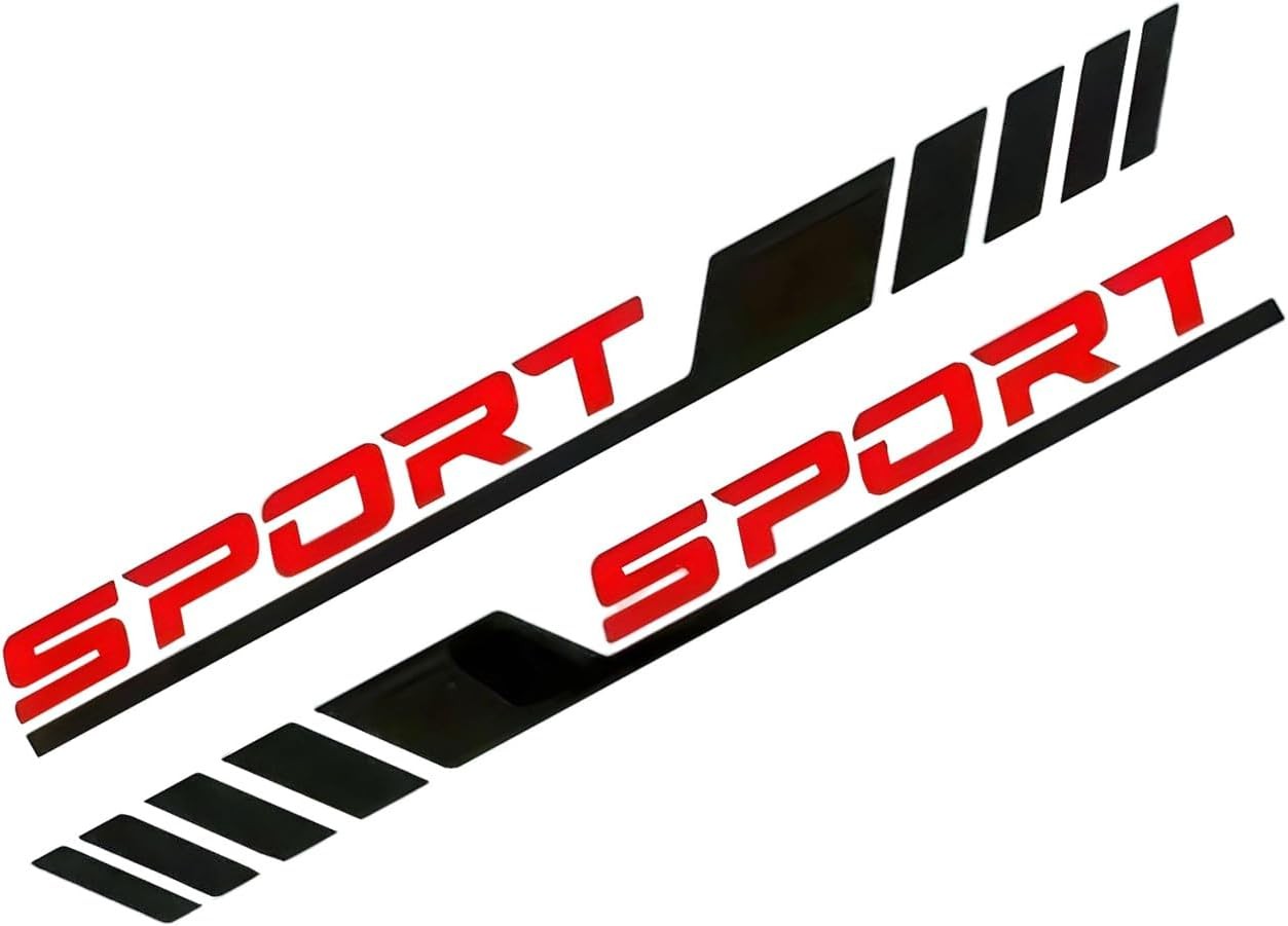 2 PCS Sport Letter Car Stickers 22.83 x 5.08 Vinyl Decals Waterproof