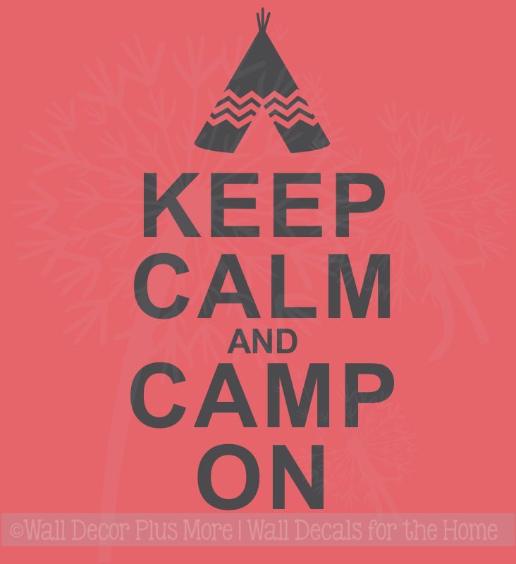 Keep Calm and Camp On RV Camper Wall Decal Sticker Summer Quote 3 Graphic Choice