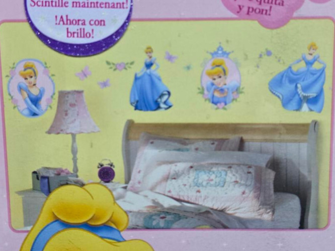 Cinderella Wall Stickers Kids Disney Princess Decals Girls Bedroom Decor