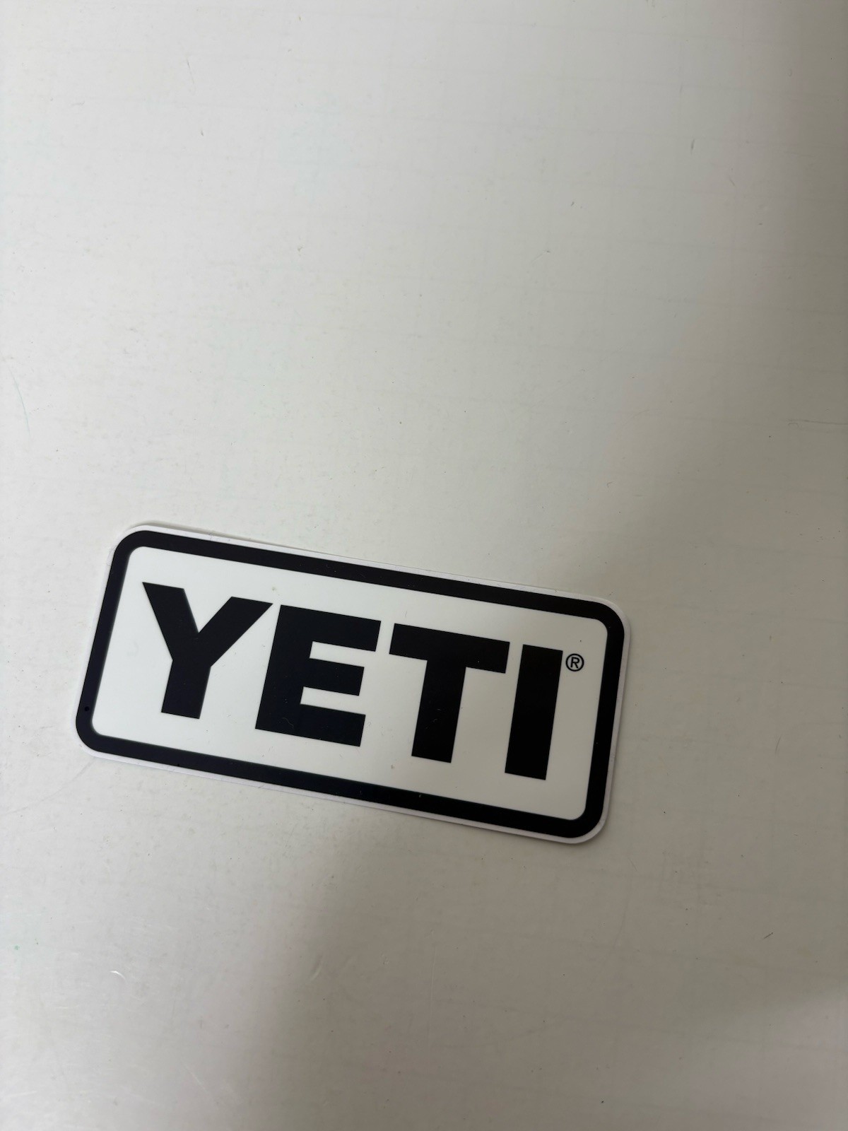 YETI Authentic Sticker Swag White with Black Lettering Self Adhesive NEW