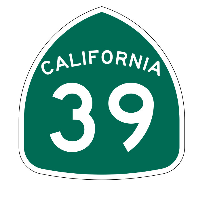 California State Route 39 Sticker Decal R1142 Highway Sign