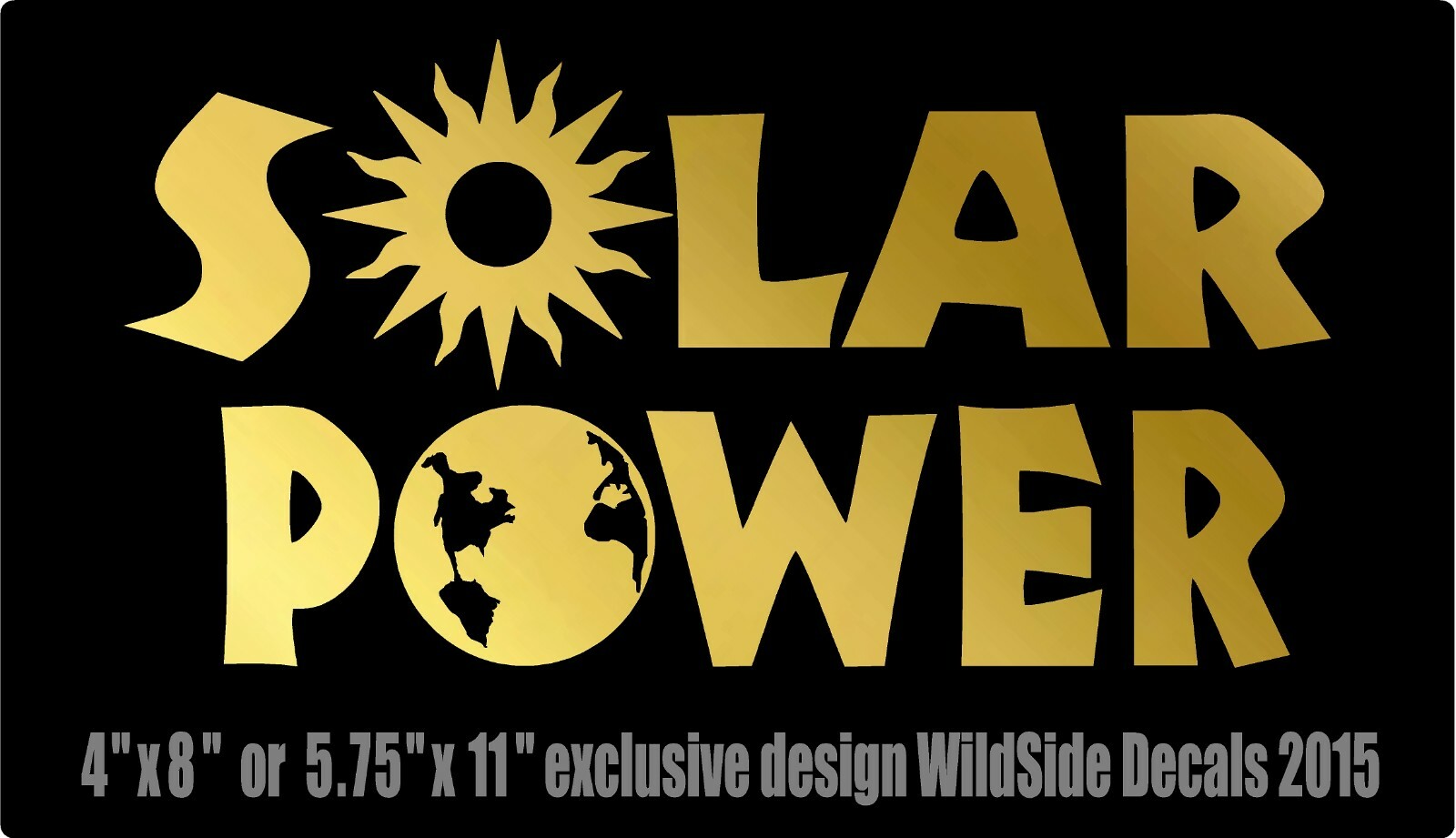 Solar Power Decal with Sun & Planet Earth Clean Energy Car Window Vinyl Sticker