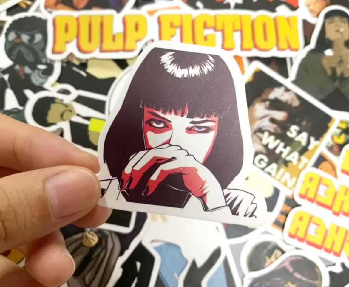 Pulp Fiction Stickers 50pk Mixed Movie Themed Pulp Fiction Random Funny Stickers