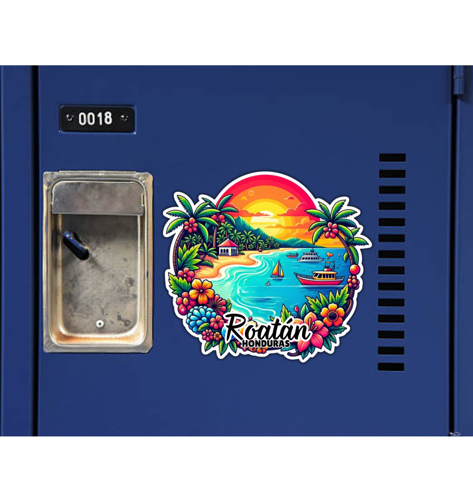 Roatan Honduras Fridge Magnet or Laptop Sticker