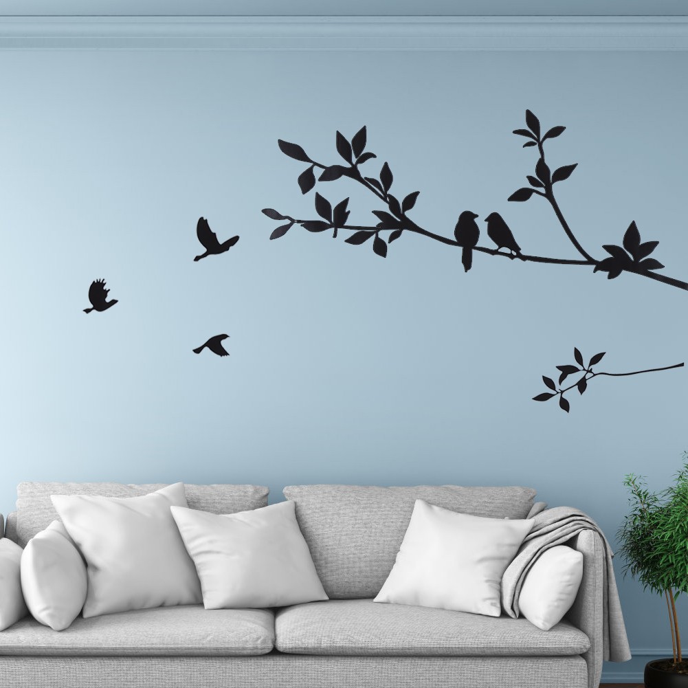Bedroom Wall Sticker Trendy Black Branch Design For Walls 60cm PVC Premium