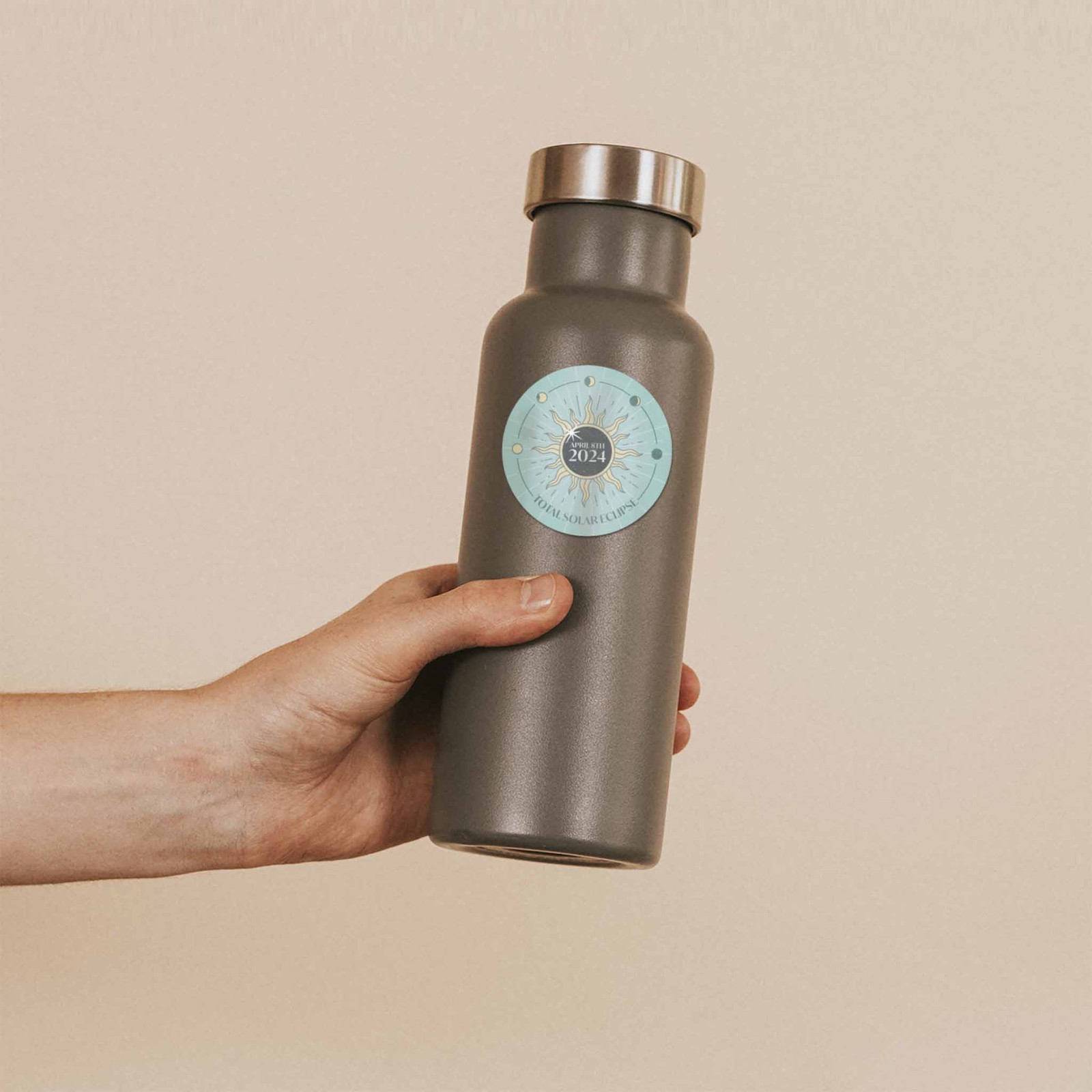 2024 Solar Eclipse Sticker, Mint Green- Cute Decal for Water Bottle or Laptop