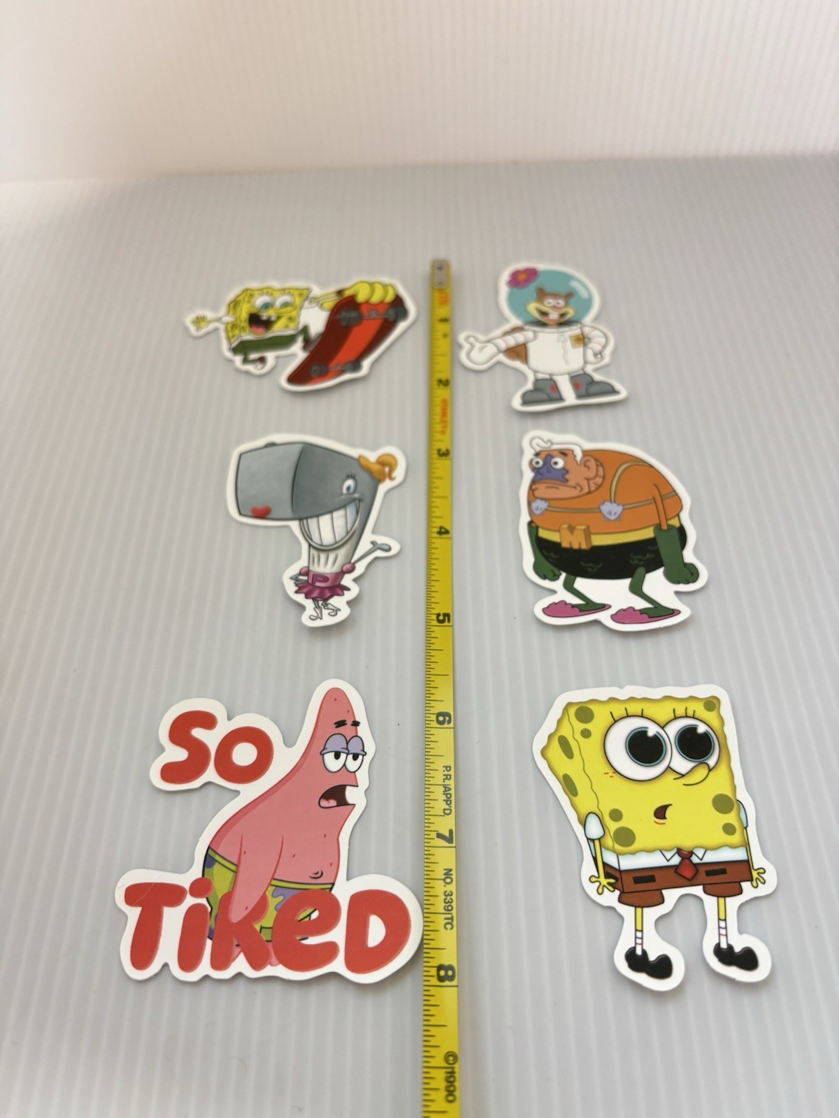 SpongeBob SquarePants 6pc Vinyl Stickers Lot Cartoon Water Bottle Laptop Decals