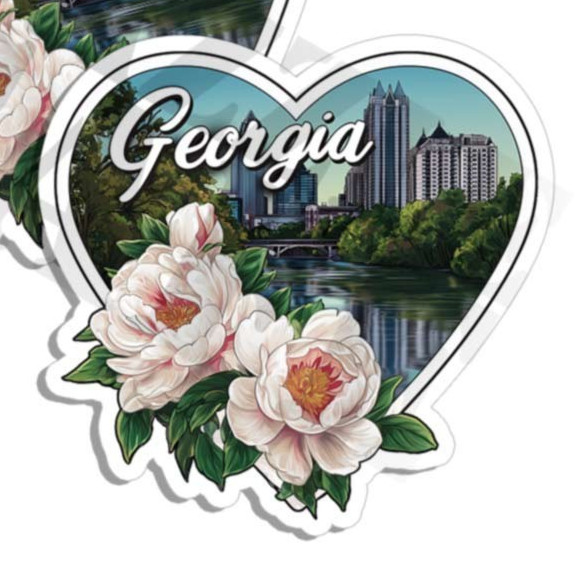 Georgia sticker vinyl decal waterfront heart shaped decals novelty laptop 2 PACK