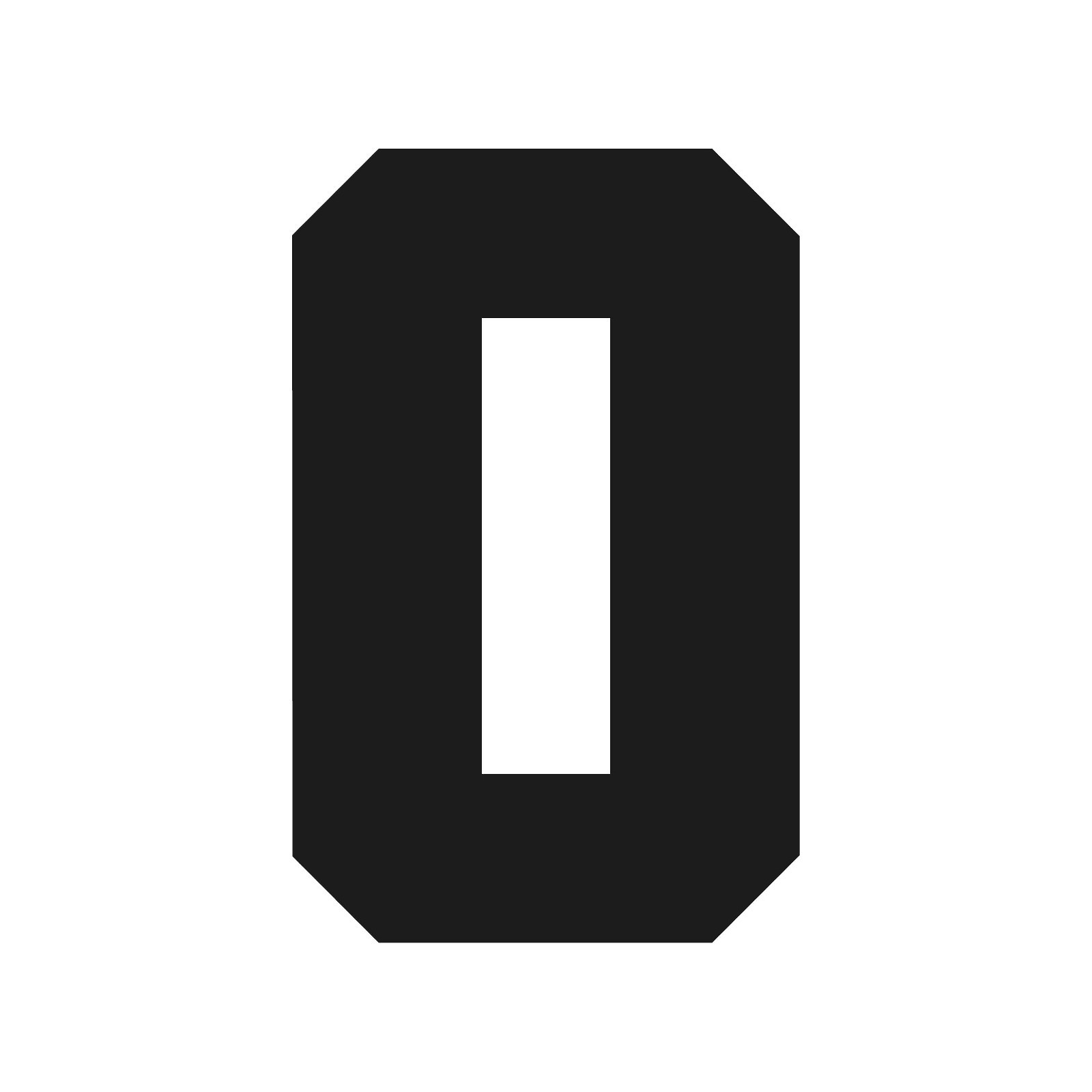 Number Zero Varsity font Vinyl decal 0 bold sports font Sticker