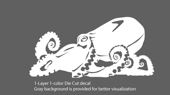 Sea Life – Octopus Diver Car Truck Bumper Die Cut Outdoor Vinyl Decal Sticker