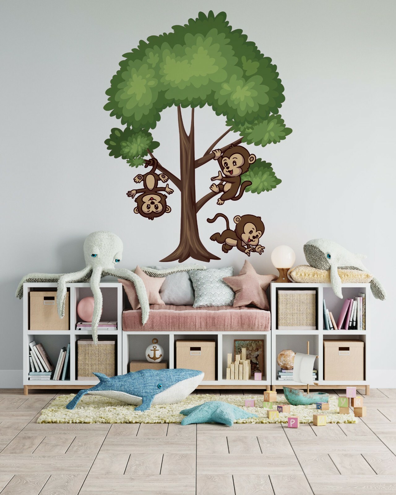 Vinyl Adhesive Monkeys Decal Sticker Home Art Chimpanzee Vinyl Wall Decal 20×26