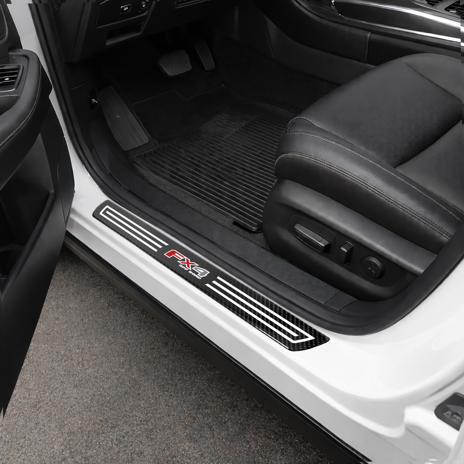 Ford F-150 FX4 X-Large Black Carbon Fiber 4 Pcs Universal Door Sill Plates