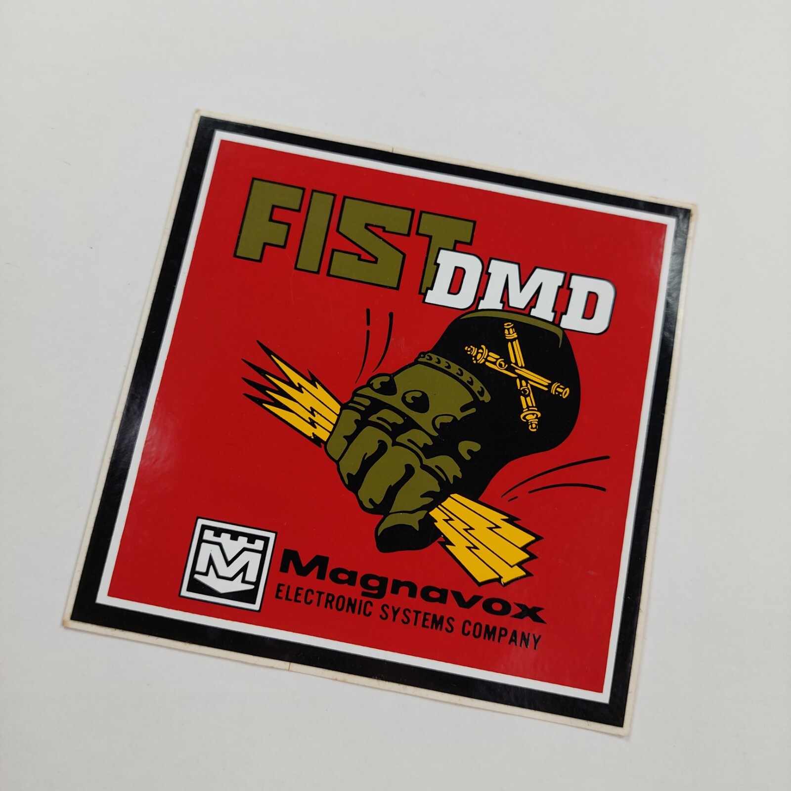 Vintage Sticker Decal FIST Digital Messaging Device Military Magnavox Electronic
