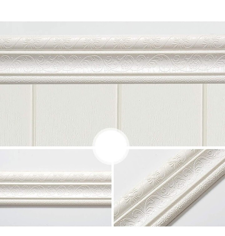 Cozylkx 90"X 3" Self Adhesive Flexible Foam Molding Trim, 3D Sticky Decorative